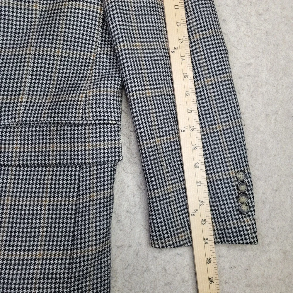 Austin Reed London Houndstooth Tweed Blazer Mens 42‎ Gray 2 Button Vintage USA
